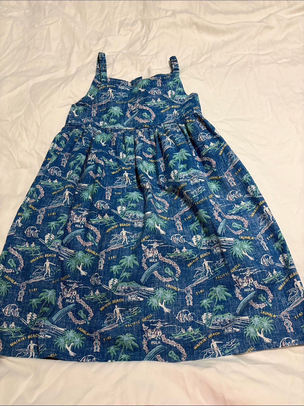reyn spooner Blue Tropical Print Girls Dress